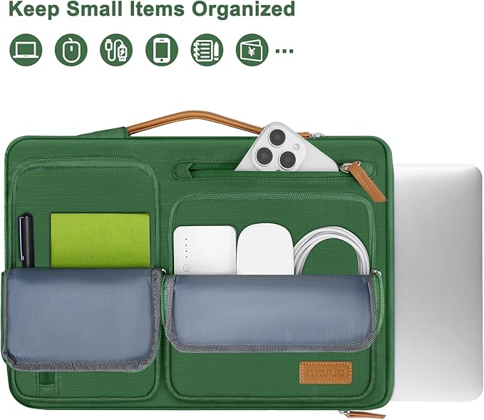 MOSISO 360 Protective Laptop Case 16 inch, 15-15.6 inch Laptop Sleeve Compatible with MacBook Pro 16, HP Acer Dell Lenovo ASUS, Side Open Carrying Case with 4 Zipper Pockets&Handle, Jungle Green