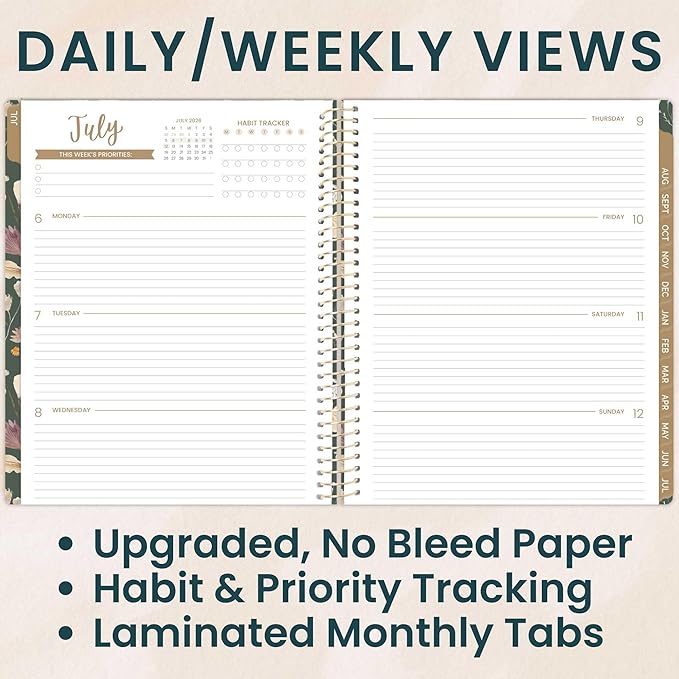 bloom daily planners 2026-2027 Planner (8.5” x 11") 13 Month Academic Year Organizer (July 2026 - July 2027) - Weekly & Monthly Agenda Book with Stickers & Tabs - Butterfly Garden
