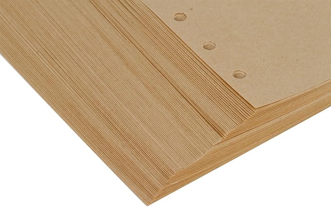 A6 Kraft Refill Paper 6 Hole Punched Filler Paper Refills for A6 Loose Leaf Notebook Travel Journal Personal Diary Planner Binder, 80 Sheet, 160 Page, 4.1 Inches x 6.5 Inches