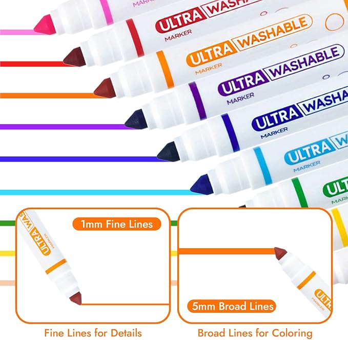 Madisi Ultra Washable Markers Bulk for Kids, 288 Pack, 12 Colors