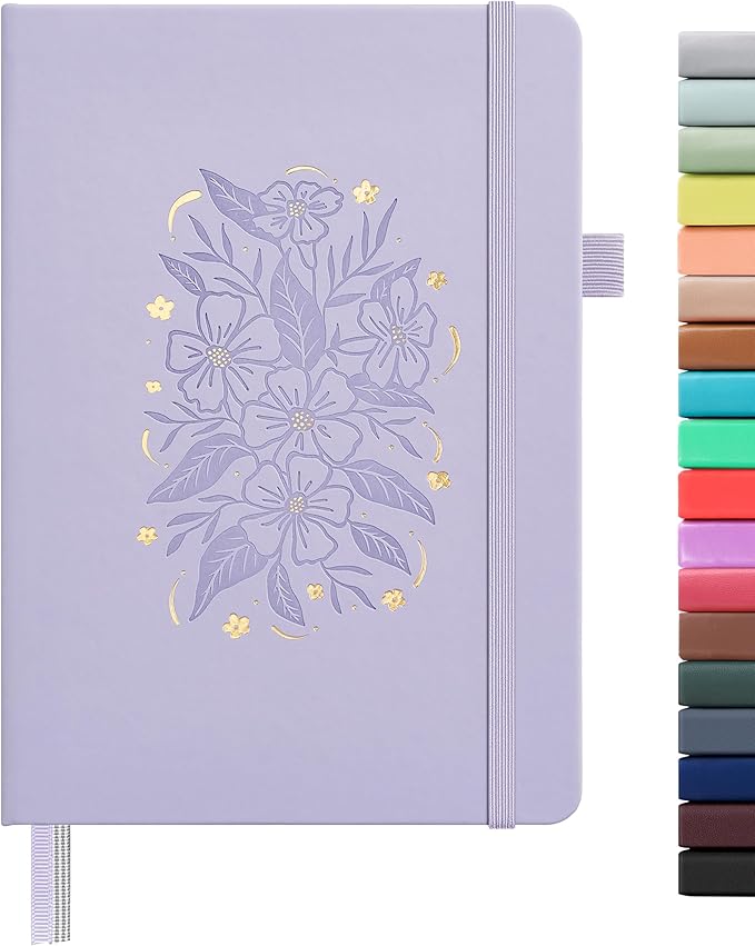 &And Per Se Lined Hardcover Notebook – A5 5.7"x8" College Ruled, 160 Pages, 100gsm Thick Paper – Aesthetic Journal for Women, Gift-Ready Planner, Everyday Writing Notebook (Lavender)