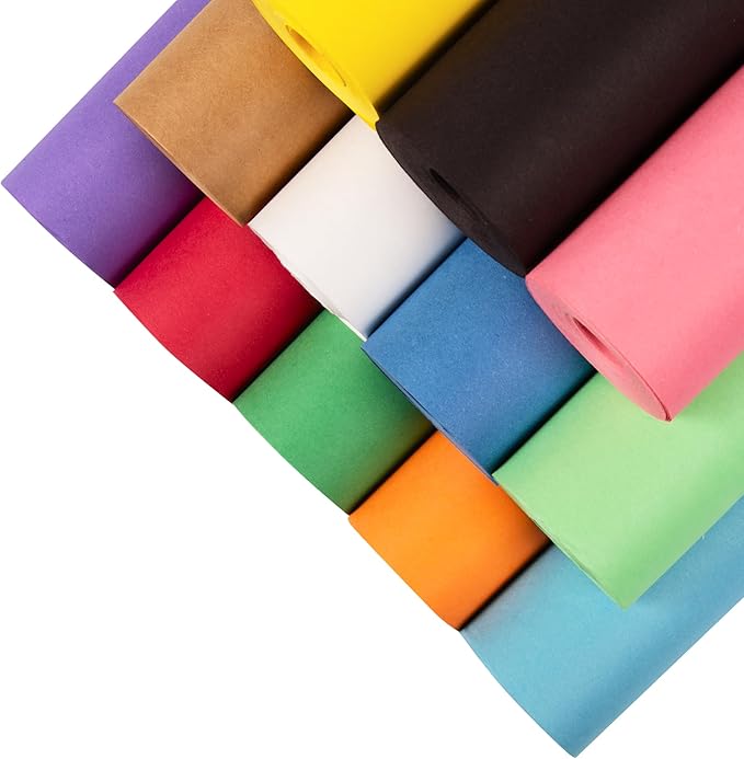 Multi-Color Construction Paper Set 24" x 100 ft – 12 Colors, Made in USA – Bulletin Board Paper for Classrooms, School & Arts Crafts
