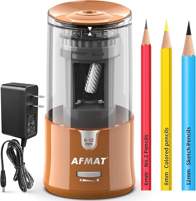 AFMAT Electric Pencil Sharpener, Plug-in Pencil Sharpener for 6-12mm Pencil