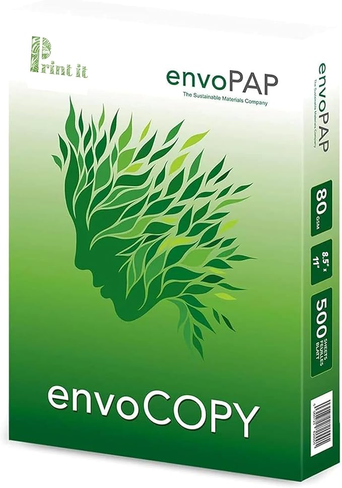 envoCopy TreeFree 100% Recycled Multipurpose Paper, 8.5" x 11", 20 lbs., White, 500 Sheets/Ream
