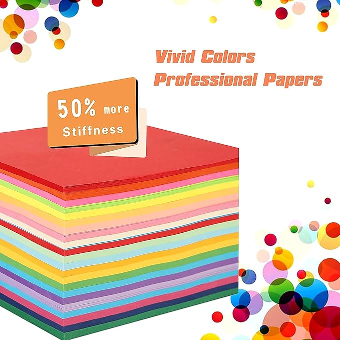 Origami Paper 6 Inches Square 500 Sheets 20 Vivid Colors Double Sided for DIY Creation,Gifts Ideal , Arts and Crafts Projects