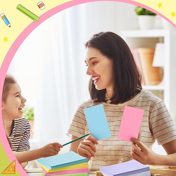 240 Count Blank Index Cards 3x5 Inch Colored Flash Cards Flashcards Heavyweight Note Cards for Studying School Office Supplies