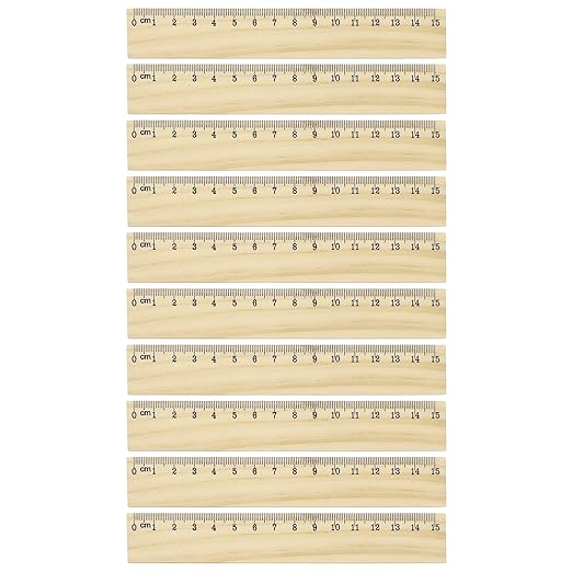 PATIKIL 6 Inch Wooden Rulers, 24Pcs Drafting Ruler Measuring Drafting Tools with Centimeters for Office Home Teacher Drawing Supplies, Wood