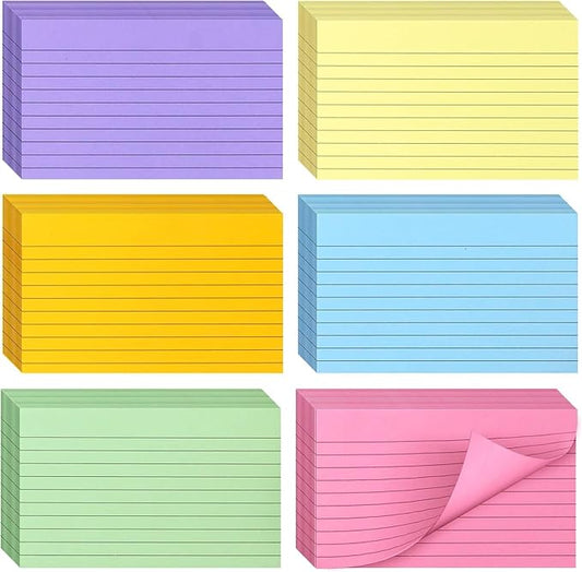 Bignc Index Cards Colored Notecards, 3 X 5 Inch Ruled Color Note Cards for School, Home & Office, Multi Colors Flashcards, Colorful Notecards,Pink Index Card Ruled, Purple Lined Flash Cards (600)