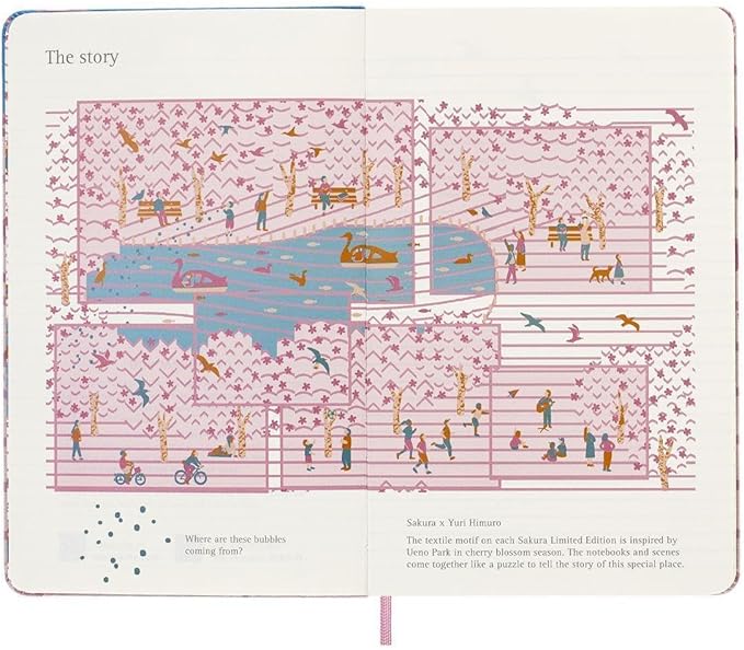 Moleskine Limited Edition Sakura Notebook, Hard Cover, Large (5" x 8.25"), Ruled/Lined, Bicycle, 240 Pages