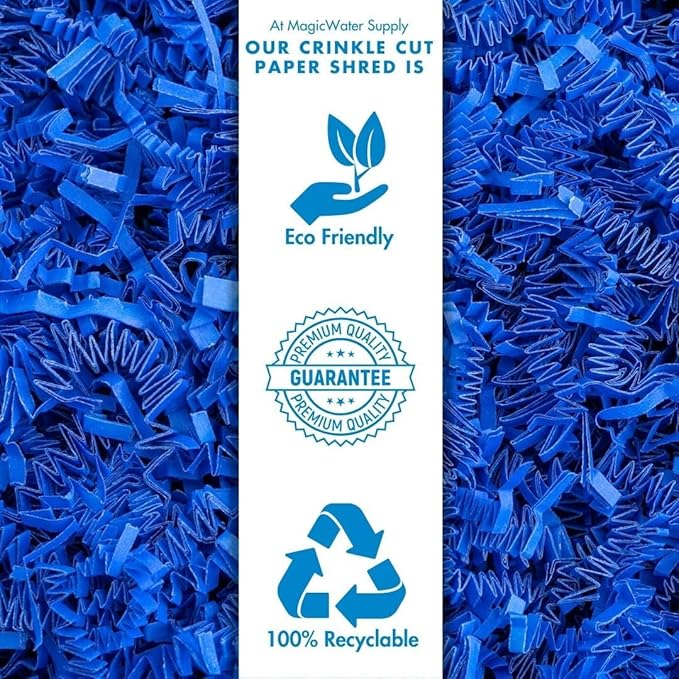 MagicWater Crinkle Cut Paper for Gift Baskets - 5LB - Sky Blue - Perfect for Shredded Paper Filler, Basket Filler, Gift Boxes, Bridesmaid Gifts, Christmas Stuffers & More – Ideal for All Occasions
