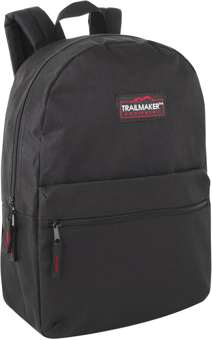 Trail maker 24 Pack- Classic 17 Inch Backpacks in Bulk Wholesale Back Packs for Boys and Girls (Assorted 6 Colors Pack)