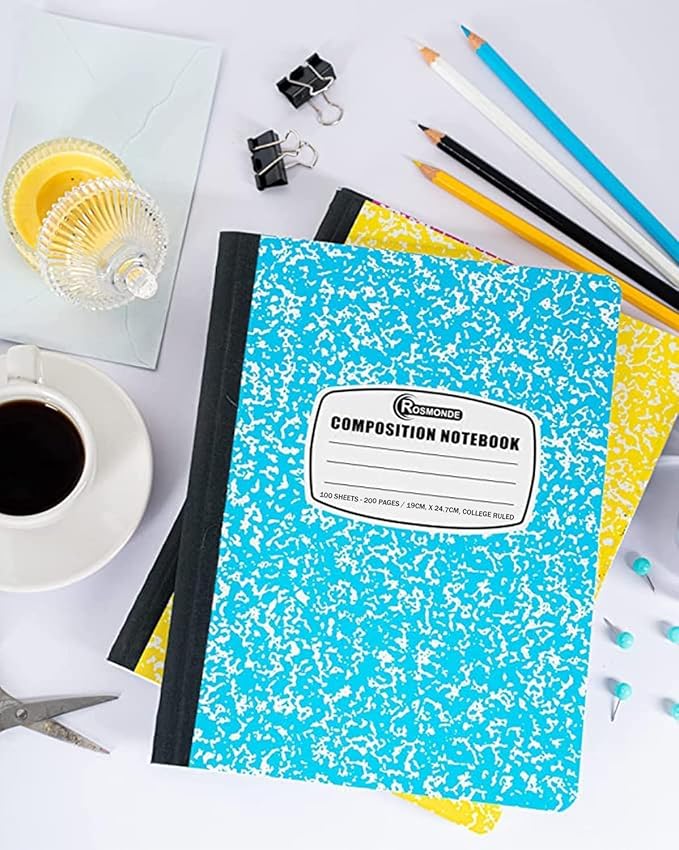 Rosmonde 2000 Pack (Pallet) Composition Notebook Bulk, College Ruled, Full Pallet of Composition Notebooks, 100 Sheets (200 Pages), 9-3/4 x 7-1/2, Bulk Notebooks for School & Office, 4-7 Days Transit