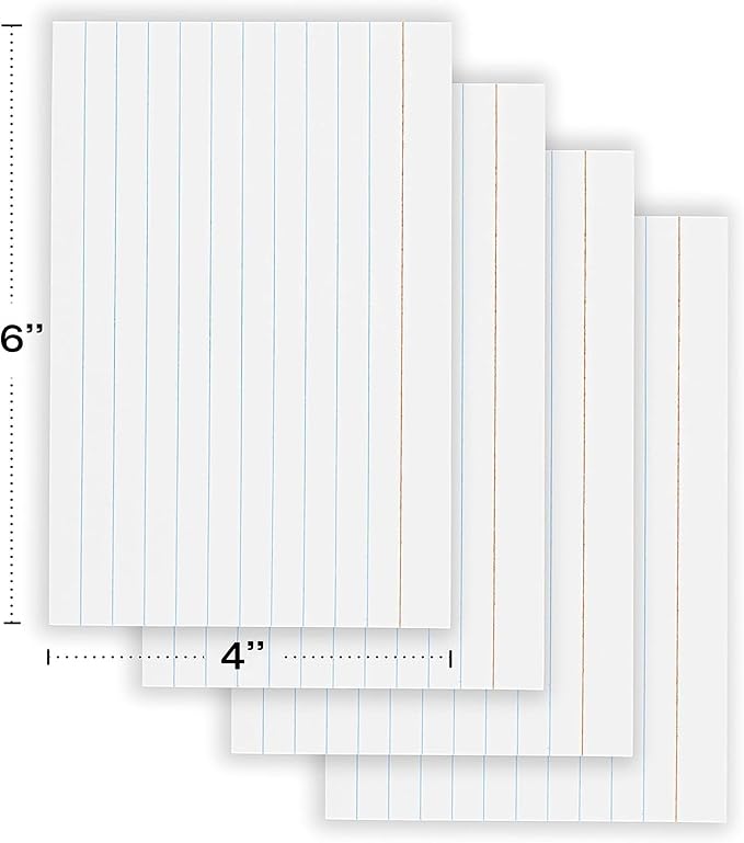 Index Cards 4x6 Bulk, (2400 Cards), Notecards 4x6 lined, Blank on Back, Flashcards for School Home and Office, Ruled Index Card, 100 Per Pack, (24 Pack)