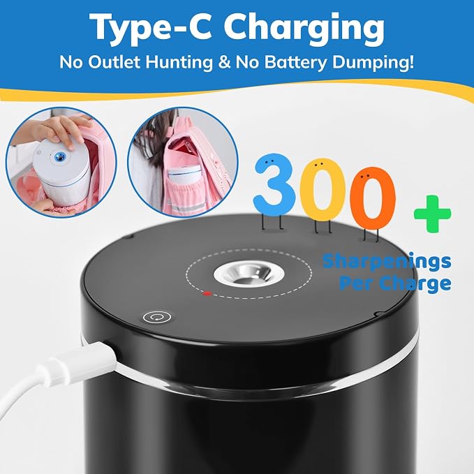 Fully Automatic Electric Pencil Sharpener, Rechargeable