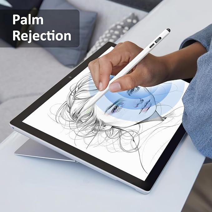 Digiroot iPad Apple Pencil 2025-2018, LED Power Display Dual-Tip Stylus Pen with 3X Fast Charge, Compatible for iPad A16 11/10/9/8/7/6, Pro 11"/12.9"/13''/M4, Air M3/M2/5/4/3, Mini 7/6/5