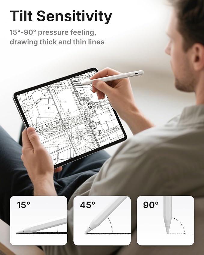 Metapen Pencil A8 V4 for iPad 2018-2026, Upgrade Magnetic Attraction, 2X Fast Charge, Low Latency Stylus Pen for iPad 11-6th Gen, Pro 12.9/11/13-inch M4/M5, Air 3/4/5/M2/M3, Mini 5/6/7th A17 Pro