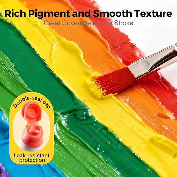 Jar Melo Kids Tempera Painting Set, Washable Paint Set for Kids Ages 4-8, Safe and Non-Toxic Mess Free Coloring, Tempera Paints for Drawing Art,Crafts, School Supplies