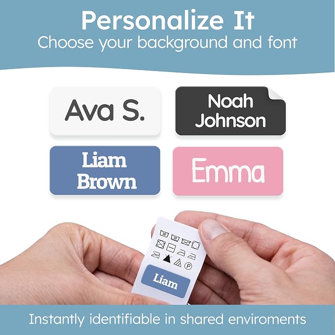 Personalized Universal Name Labels for Kids & Adults - Soft [70pcs] - Waterproof Name Stickers for School, Daycare & Clothes - Item & Supplies Name Stickers - Custom Stick On Labels