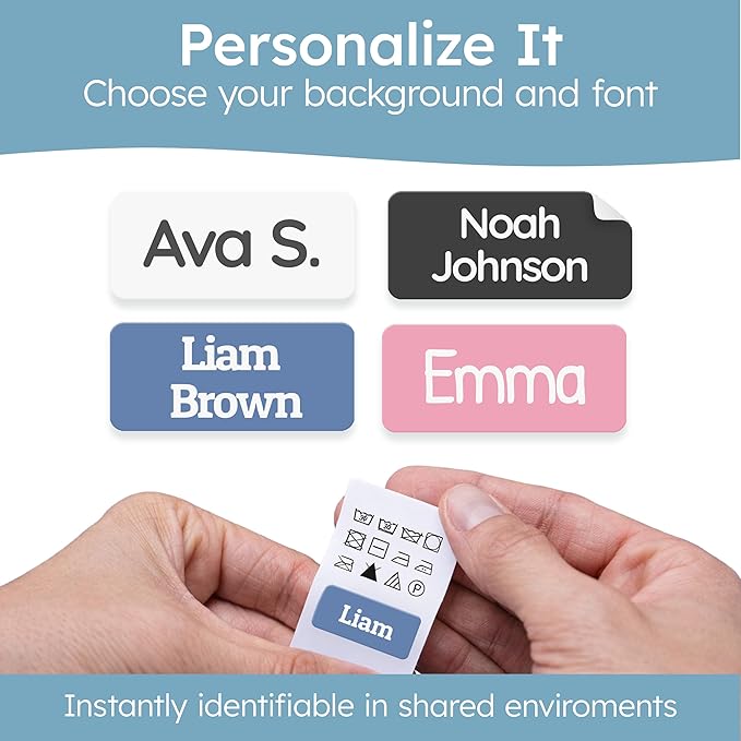 Personalized Universal Name Labels for Kids & Adults - Soft [140pcs] - Waterproof Name Stickers for School, Daycare & Clothes - Item & Supplies Name Stickers - Custom Stick On Labels