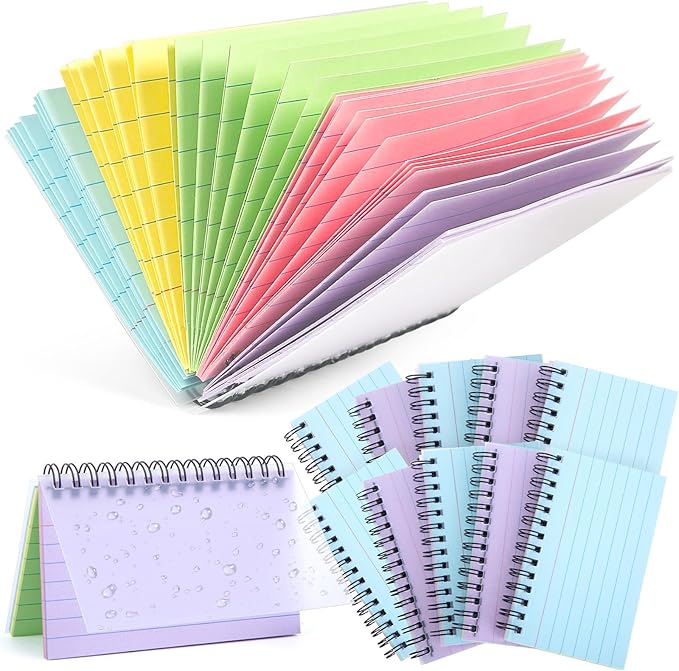Koogel 500PCS 3x5 Index Cards, Colored Index Cards with Rings for Back to School, Ruled Flashcards Heavy Notecards with Waterproof Covers for Studying College Office Home To Do List Supplies