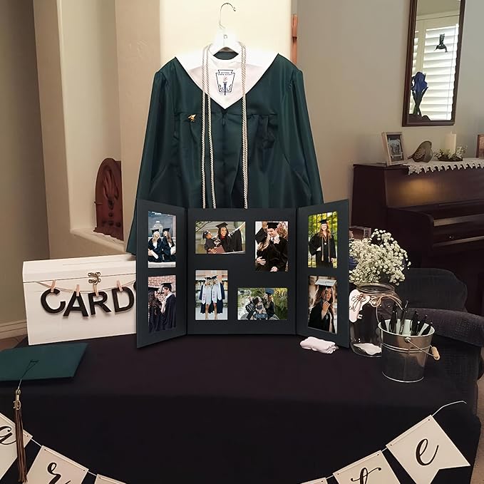 GMFrames Graduation Picture Frame Photo Display Board Multi 4"x6" Memory Portfolio Album for Senior High School, College or University Graduation Photographs Black