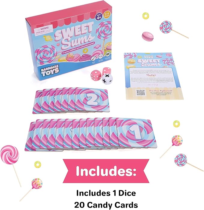 Sweet Sums | Kindergarten Addition & Subtraction Math Games for Kids Ages 4-8 | Math Manipulatives