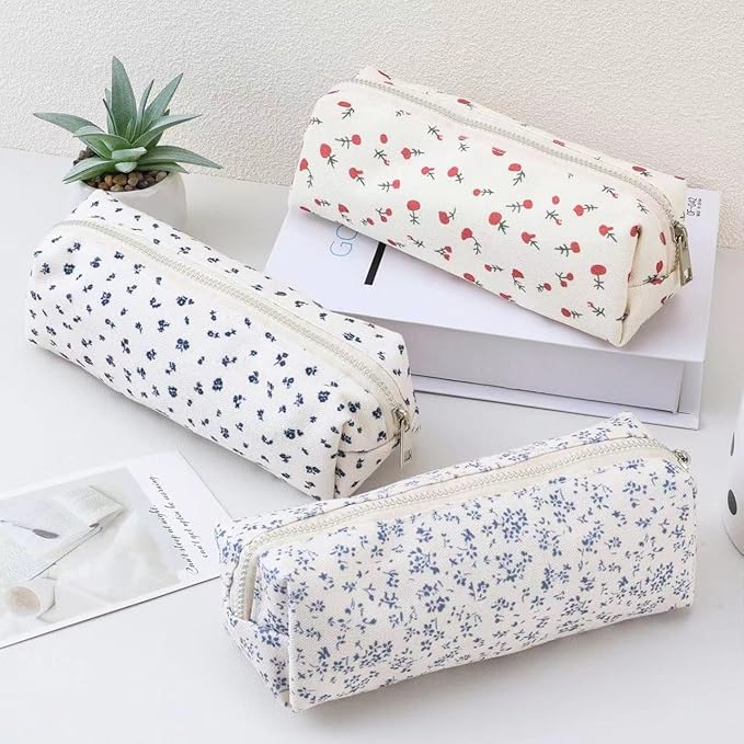 Cute Pencil Case Aesthetic Student Pencil Pouch Coin Pen Pouch Cosmetic Bag Office Stationery Organizer For Kids Teen School (Z-Violet)