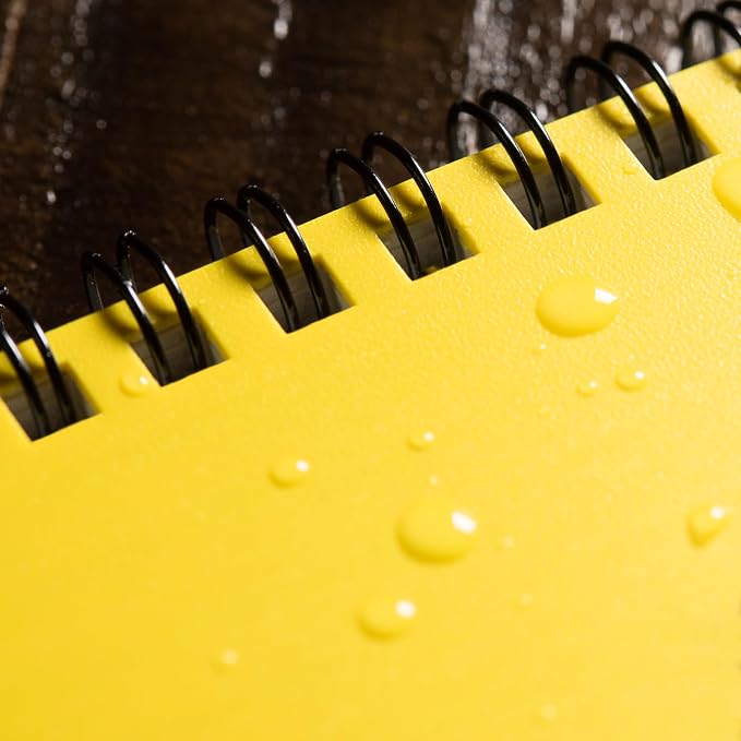 Rite in the Rain Weatherproof Side Spiral Notebook, 4.625" x 7", Yellow Cover, Field Pattern (No. 353)