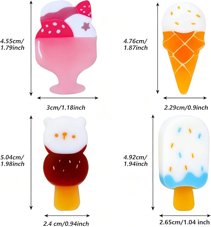 Smilo Scented Ice Cream Erasers 8 Pack - Realistic Food Shape Novelty Pencil Erasers, Classroom Prizes, Goodie Bag Fillers, Homework Rewards & Gifts