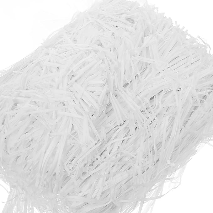 Healeved White Raffia Crinkle Paper Shred Filler 500g Packaging Box Accessories Shredded Paper for Packing Boxes Basket Filler for Filling
