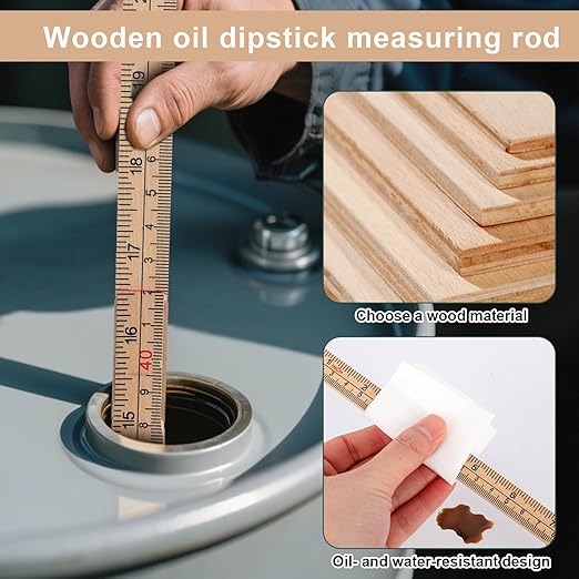 Portable 10-Fold Oil Tank Gauge Measuring Stick 78" (2m), Durable Wooden Fuel Tank Dipstick Folding Stick Ruler for Checking Accurate Fuel Level (Wood Color)