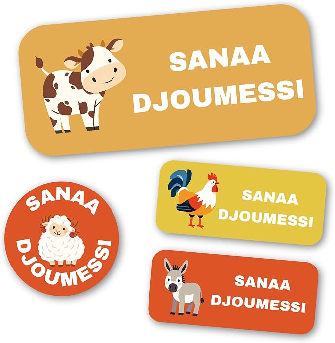 Personalized Daycare Name Labels for Kids (117 Labels) - Custom Durable Waterproof Name Stickers for Clothing Tags, Water Bottles, Lunch Boxes, and School Supplies - Dishwasher, Washer