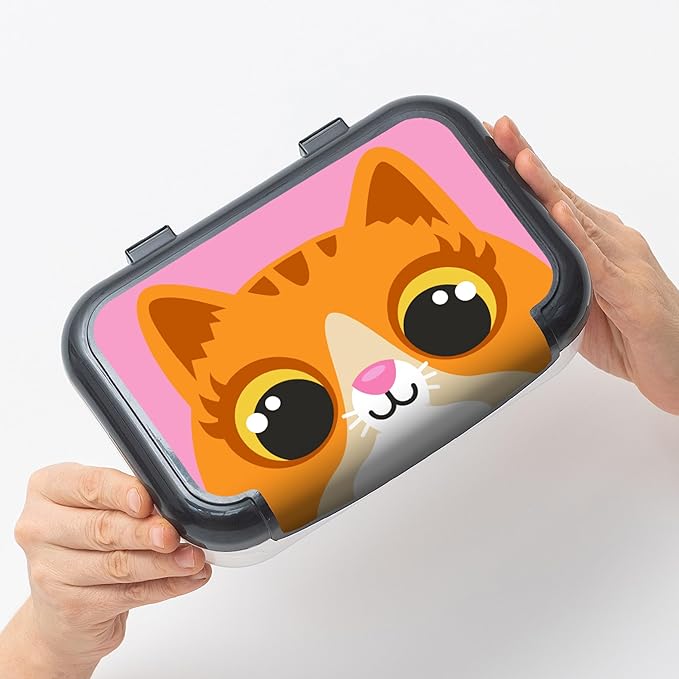 ZIPIT: Recycled Plastic Pencil Box - Kitty - Large Capacity Case, Animal Character Stationery Organizer, School Supplies-Toy Holder, Snap Close, Kids