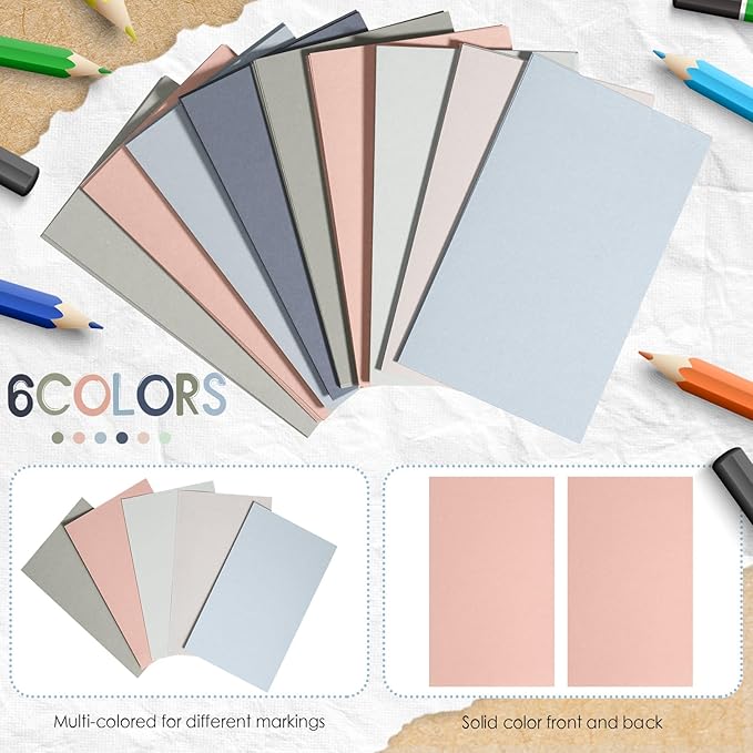 Fainne 300 Pcs Blank Index Cards 180 Gsm Thick Card Stock Assorted Color Neon Blank Flash Cards Colorful Study Notecards for Organizing(3 x 5 Inch,Pastel Colors)