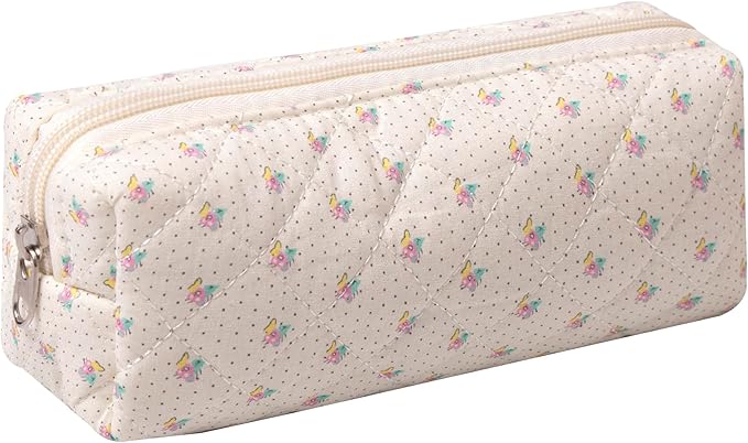 Pencil Case Office College School Storage Bag Pouch Holder Box Organizer Makeup Pouch Cosmetic Bag Aesthetic Cute Pen Case for Girls Boys Kids (Bees)