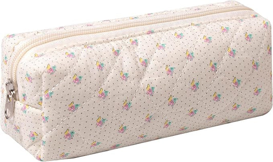 Pencil Case Office College School Storage Bag Pouch Holder Box Organizer Makeup Pouch Cosmetic Bag Aesthetic Cute Pen Case for Girls Boys Kids (Bees)