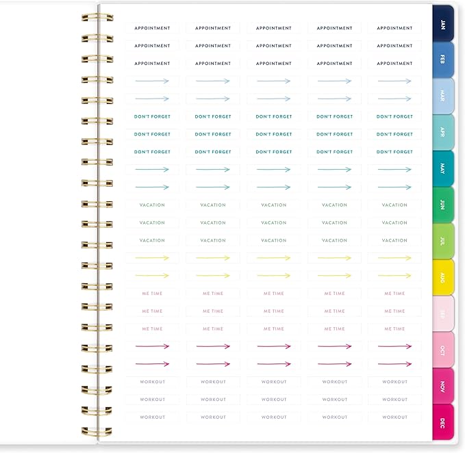 AT-A-GLANCE Planner 2026-2027 Weekly & Monthly Academic 12-Month July-June, 8-1/2" x 11", Simplified by Emily Ley, Happy Stripe (EL49-905A)
