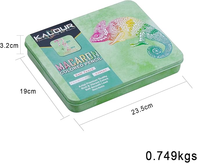 KALOUR PDAS 72+2 Count Macaron Pastel Colored Pencils for Adult Coloring Books, Artists Soft Core, Ideal for Drawing Blending Shading, Coloring Pencils Set Gift for Adults Beginners