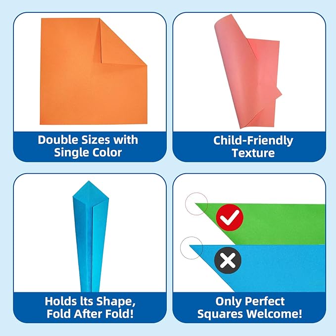 Origami Paper 6x6 Inch, Double Sided Color, 220 Sheets, 20 Fun & Distinct Colors, Child-Friendly, with DIY Accessory Kit for Hands-on Art and Craft Projects