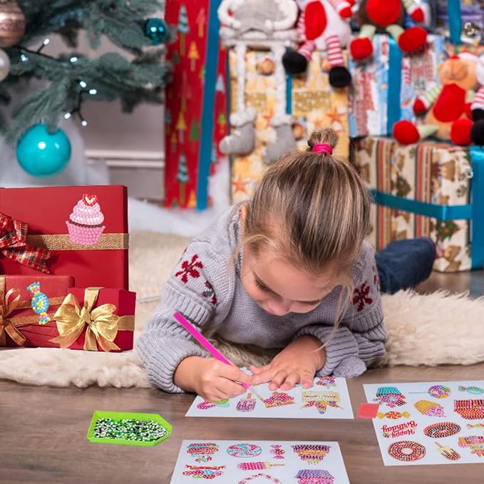 Labeol Diamond Art Kits for Kids Boys and Girls Ages 6-8-10-12 Easy to DIY Creative Diamond Art Sticker Craft by Numbers Kits for Kids and Adult Beginners (Sweet)