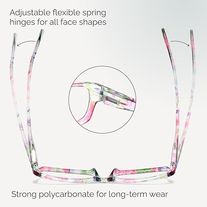Gaoye Reading Glasses for Women, 6 pack Fashion Readers for Women Men Spring Hinge Eye Glasses, Blue Light Reading Glasses