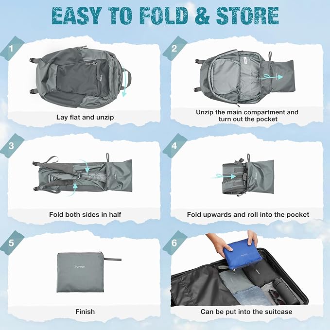 G4Free 18L Lightweight Packable Hiking Backpack for Men Women | Small Foldable Daypack for Travel Camping Trip