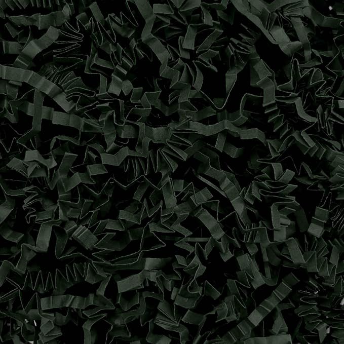 Tisspoms 3LB Dark Green Crinkle Cut Paper Shred Filler, Paper Shreds for Basket Fillers, Birthday, Gift Wrapping, Anniversary, Wedding, Halloween, Thanksgiving, Christmas Gift Decor Party Filler