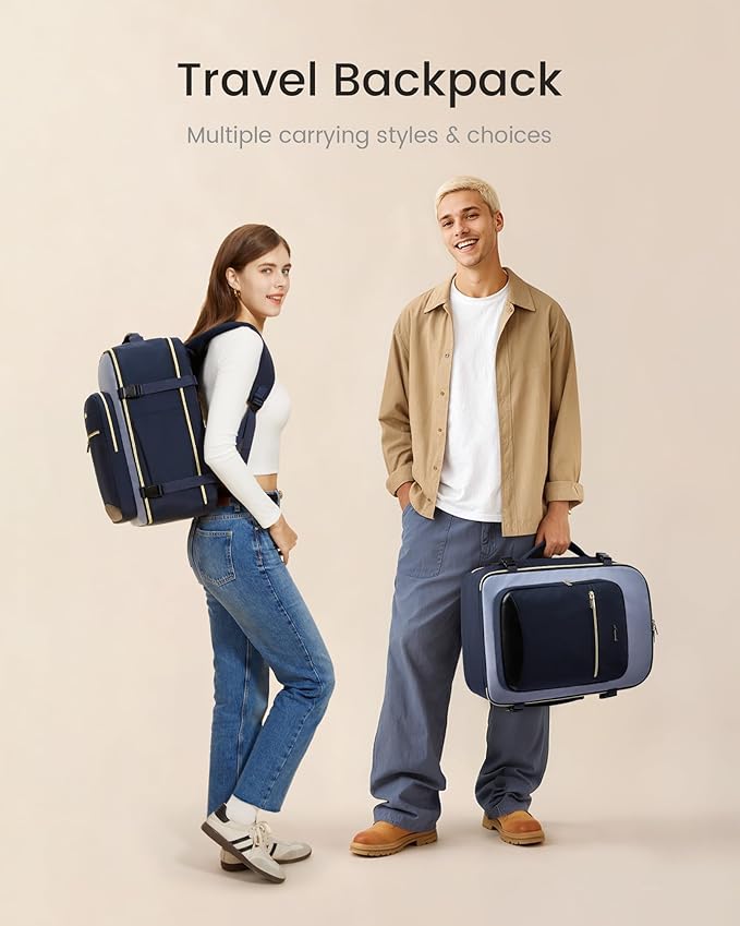 LOVEVOOK Travel Backpack for Women & Men, Airline Approved Carry On Luggage with 3 Packing Cubes, TSA Overnight Bags, Waterproof Personal Item Bag, Weekender Essentials Backpacks fits 17" Laptop