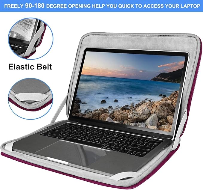 Laptop Sleeve Case, 15.6 Inch, Durable Shockproof Protective Computer Bag Cover Compatible with HP, ASUS, Lenovo, Acer, Notebook, Rose Red