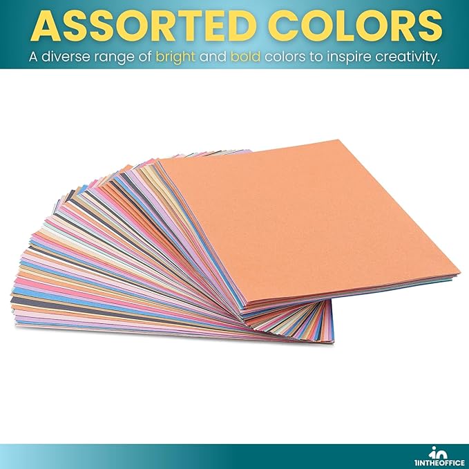 1InTheOffice Construction Paper 9x12, Assorted Colors, 200/Pack