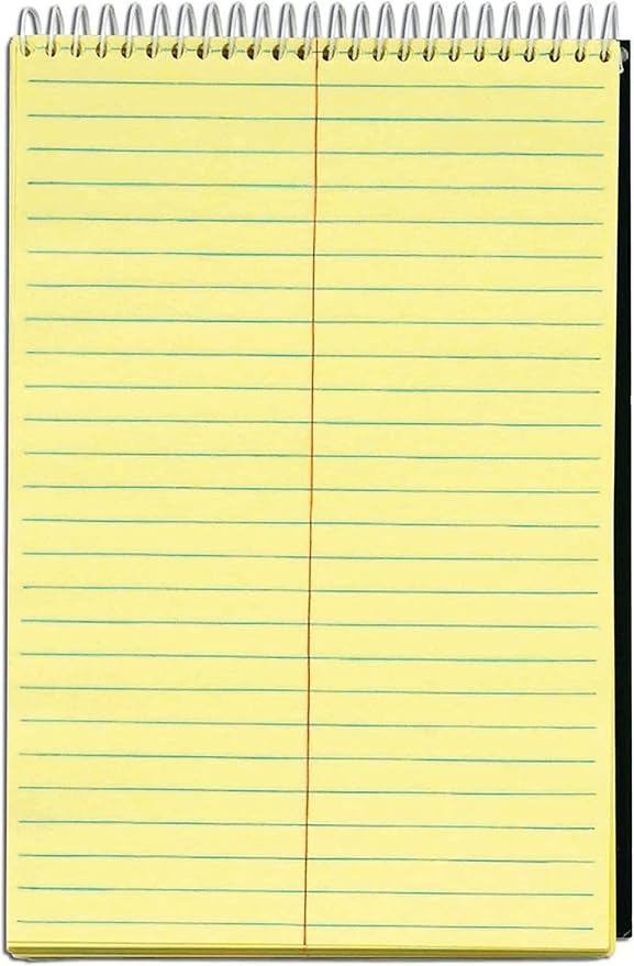 Tops Docket Steno Book, 6" x 9", Gregg Rule, Canary Paper, 100 Sheets (63851)