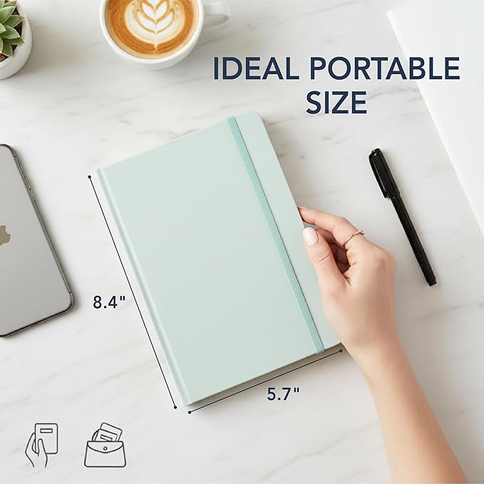 Mr. Pen- Dotted Journal Notebook, A5 Medium Size (5.7"x8.4"), 160 Pages (80 Sheets), Fabric Hardcover, 100 GSM Thick Paper, Bullet Dotted Journal for Planning, Tracking