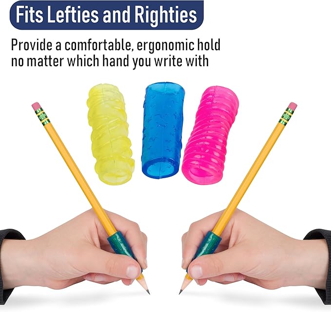 The Pencil Grip The Classics Extreme Pencil Grips, Ergonomic Writing Aid For Lefties And Righties, 1.3” Long, Assorted Colors, 12 Count - TPG-16512
