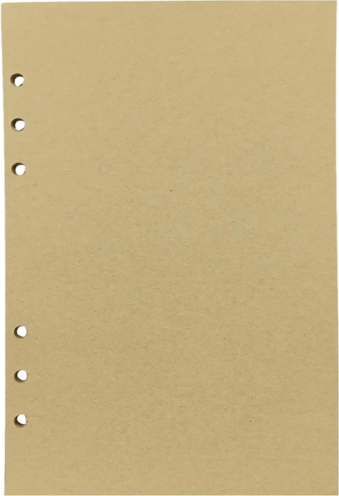 Zelten Refills/Loose Leaves for A5 Cover Ring Binder/Personal Organizer/Planner(A5 6 Holes, Kraft Paper)